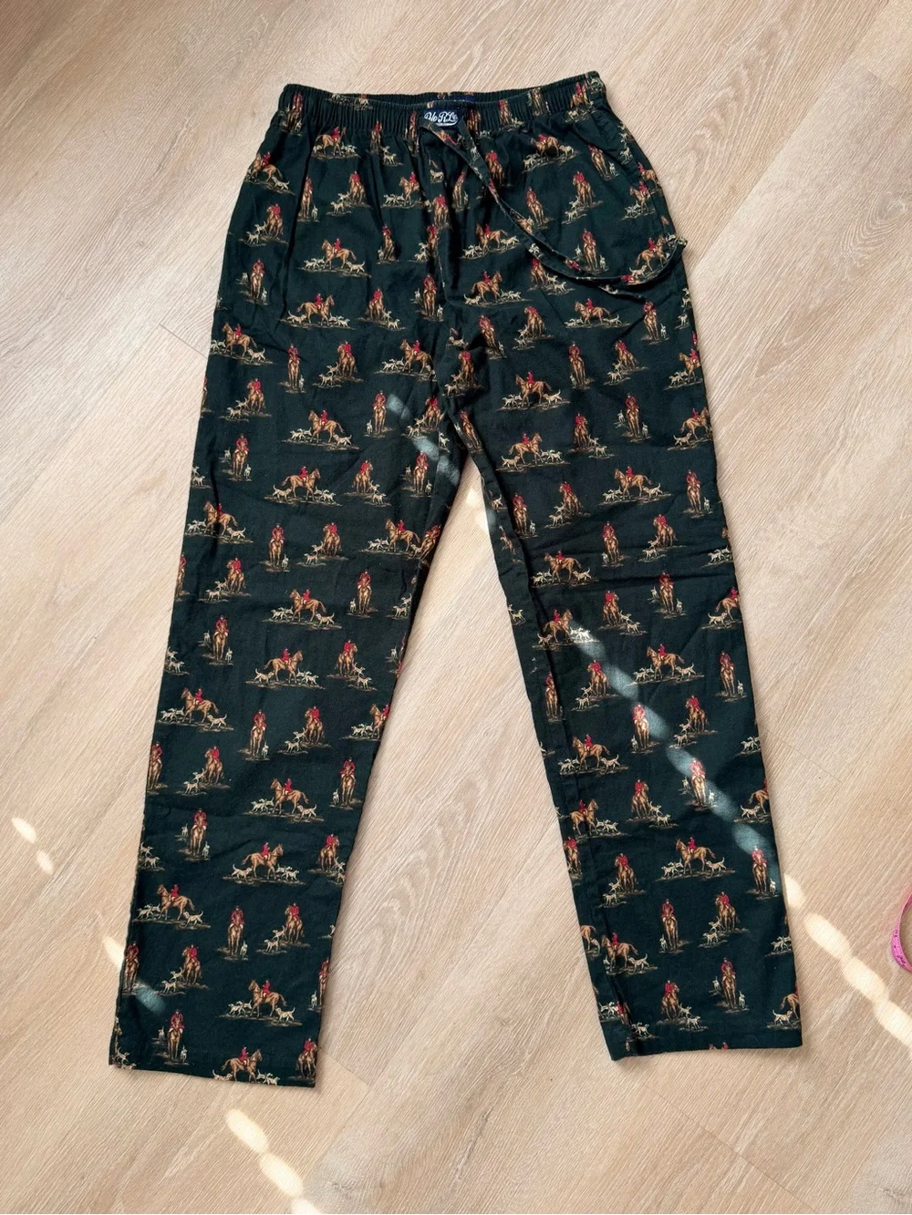 Polo Ralph Lauren Hunter Dog Pajama Pants Cotton Flannel Equestrian Sleepwear M